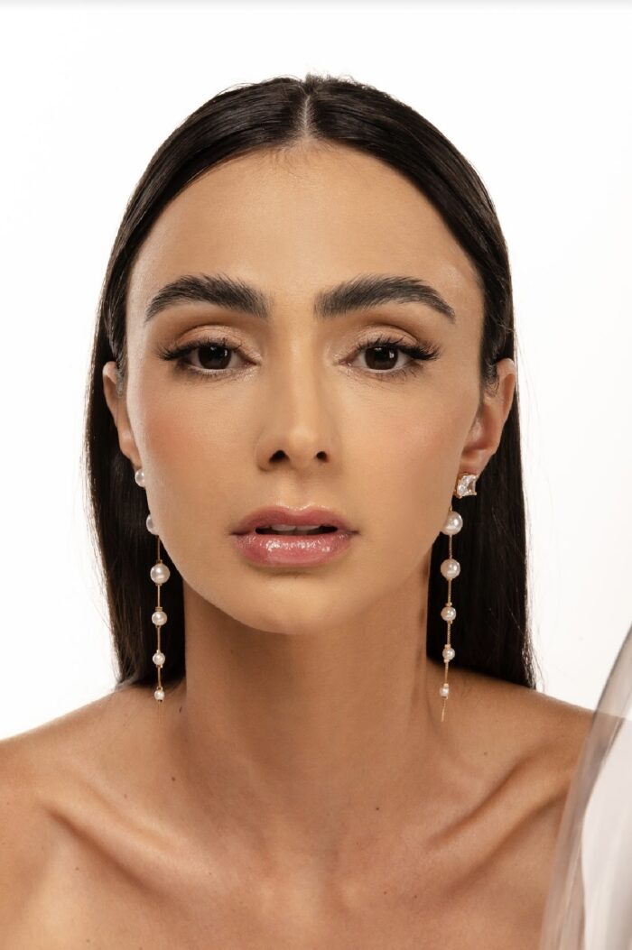 Brinco  Be Love Comprido Pérolas - Imagem 2