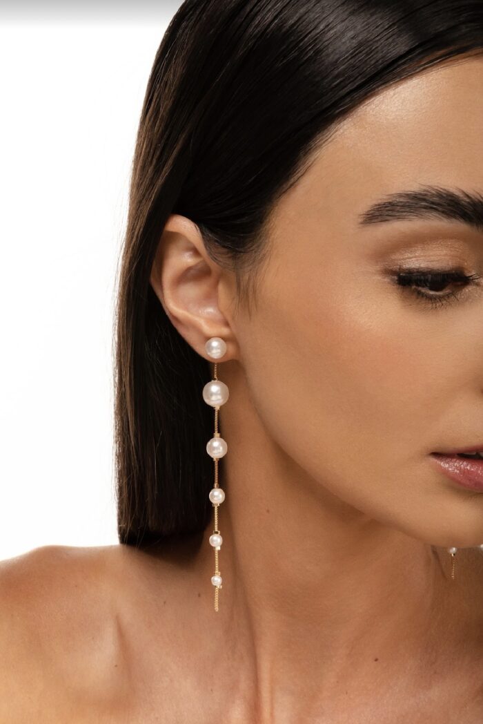 Brinco  Be Love Comprido Pérolas - Imagem 1